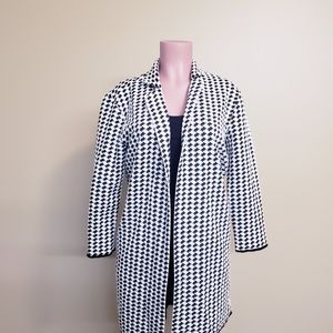 Philosophy Womens Open Front Jacket Coat Black Geo